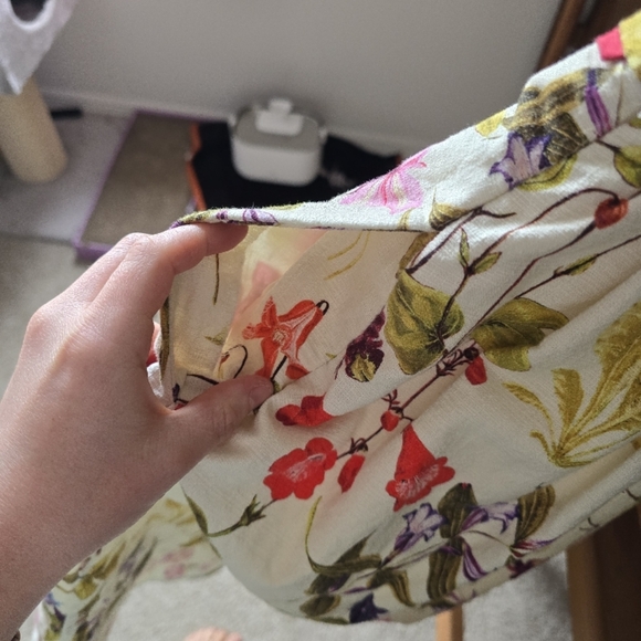 Lands End Cotton Floral Knee-Length Sundress with Pockets - Picture 3 of 12